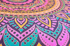 CRAFT KALA 22" Round Mandala Boho Pillow Cover Meditation Room Seating Poufs Cover for Living Room Yoga Room Home Bedroom Balcony Garden Party Decoration Cotton Floor Cushion Cover 22", New Pink Ombre