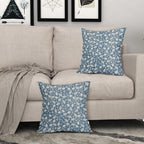 Light Blue Pillow Covers 22x22 Set of 2 Vintage Floral Rustic Old Style Cute Flower Print Decorative Outdoor Pillowcases Seasonal Farmhouse Throw Cushion Case Decor for Couch Sofa Bed