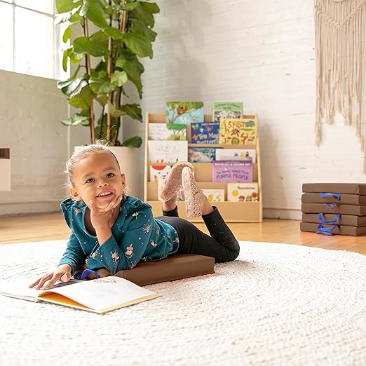 ECR4Kids SoftZone Floor Cushions, Square, Flexible Seating, Chocolate, 6-Piece