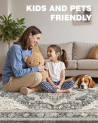 Washable Runner Rug 2.6x10 Runners for Hallways, Ultra-Thin Carpet Runners for Entryway Anti Slip Backing Runner Rugs for Kitchen Laundry Room Indoor Hallway (Black/Beige)