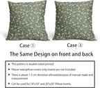 Spring Sage Green Pillow Covers 16x16 Set of 2 Vintage Floral Rustic Old Style Cute Flower Print Decorative Outdoor Pillowcases Seasonal Farmhouse Throw Cushion Case Decor for Couch Sofa Bed