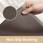 KIMODE Anti Fatigue Mats for Kitchen Floor, 18"x28" Half Circle Memory Foam Kitchen Floor Mats Cushioned Non Slip, Comfort Standing Mats, Abstract Kitchen Rugs Sets of 2 for Sink Laundry Office Desk