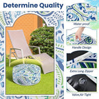Outdoor Inflatable Ottoman Waterproof Pouf Ottoman with Handle D21 x H9, Water Repellent Portable Footstool for Patio Garden Camping or Home(Paisley)
