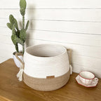 Small Basket for Stuffed Animal,Clothes ,Baby Blankets -11.8"x9.8"- Boho Baskets for Living Room,Bedroom,Nursery |Cotton Rope Baskets, Cube Basket, Under Shelf Basket | Baskets for Home Decor