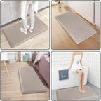 KMAT Kitchen Mat Cushioned Anti-Fatigue Floor Mat Waterproof Non-Slip Standing Mat Ergonomic Comfort Floor Mat Rug for Home,Office,Sink,Laundry,Desk 39"(L) x 20"(W),Khaki