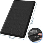 Mattitude 4/5 Inch Thick Kitchen Mat Cushioned Anti-Fatigue Floor Mat Water Resistant Non-Slip Mats and Rugs Standing and Comfort Desk Mats for House Sink Office Laundry (Black, 20"x32")