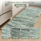 KIMODE Kitchen Mats Cushioned Anti Fatigue, Abstract Kitchen Rugs Sets of 2, Non Slip Kitchen Mats for Floor, Padded Kitchen Floor Mats for Sink Laundry Office Desk Green Multi 17"x47"+17"x29"