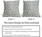 Light Blue Floral Pillow Covers 22x22 Set of 2 Vintage Rustic Old Style Cute Small Flower Cream Print Decorative Outdoor Pillowcases Farmhouse Throw Cushion Case Decor for Couch Sofa Bed