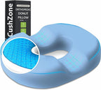 Donut Pillow Seat Cushion - Cooling Gel Outdoor Chair Cushions, Memory Foam Cushion for Office and Home, Car Seat and Patio Cushions, Hemorrhoids Pillow, Sciatica and Tailbone Pain Relief, Light Blue