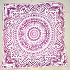 CRAFT KALA Mandala Floor Pillow Cushion Cover Seating Throw Cover Hippie Decorative Bohemian Ottoman Poufs Pom Pom Pillow Cases Boho Indian Cotton Living Room Yoga Home Décor (24" Square, Pink Ombre)