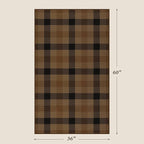 Easy Jute Brown Checkered 3x5 Entryway Rugs - Dark Plaid Rug Indoor Door Mats for Entrance, Front Porch, Outdoor Balcony, Kitchen Floor, Washable Non Slip Earthy Rustic Neutral Décor