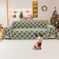 Reversible Couch Cover Blanket, Christmas Couch Cover, Chenille Sofa Cover Blanket, Christmas Sofa Covers Washable, 71"×118" Couch Covers for Recliner & Chair (1PC, Green, 2-3 Seater Sofas)