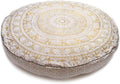 Large Mandala Floor Pillow Cushion Cover Seating Throw Cover Hippie Decorative Bohemian Ottoman Poufs Pom Pom Pillow Case,Boho Indian Boho Chi Bed Cover