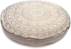 Large Mandala Floor Pillow Cushion Cover Seating Throw Cover Hippie Decorative Bohemian Ottoman Poufs Pom Pom Pillow Case,Boho Indian Boho Chi Bed Cover