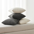 Topfinel 4 Packs Dark Grey Decorative Throw Pillow Covers 16x16 Inch for Living Room Couch Bed, Rustic Modern Farmhouse Home Decor, Soft Corduroy Bulge Cute Accent Square Cushion Case 40x40 cm