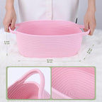 Empty Gift Basket to Fill with Handles, 12x8x5 inch - Large Woven Gifts Basket for Baby Shower, Women, Girls, Valentine Gifting - With Gift Bag & Ribbon - Pink, 1Pack