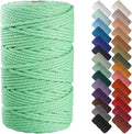 NOANTA Aqua Green Macrame Cord 4mm x 109yards, Colored Macrame Rope, Cotton Cord Macrame Yarn, Colorful Cotton Craft Cord for Wall Hanging, Plant Hangers, Crafts, Knitting