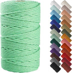 NOANTA Aqua Green Macrame Cord 4mm x 109yards, Colored Macrame Rope, Cotton Cord Macrame Yarn, Colorful Cotton Craft Cord for Wall Hanging, Plant Hangers, Crafts, Knitting
