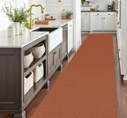 EARTHALL Runner Rug 3x14 Ft Washable Runners for Hallways Extra Long Woven Non Slip Entryway Runner Braided Kitchen Runner Indoor Outdoor Carpet Runners for Stair, Hall, Foyers, Rustic Orange/Tan