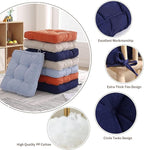 Tiita Chair Pads Cushions 18x18 Inch, Square Floor Pillows Pad for Patio Outdoor Furniture, Kitchen Dining Chairs with Ties Set of 2, Navy Blue
