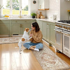 KIMODE Anti Fatigue Kitchen Mats for Floor, Farmhouse Kitchen Rugs Sets of 2, Cushioned Kitchen Floor Mats, Comfort Standing Mats for Sink Laundry Office Desk Khaki 20"x71"+20"x32"