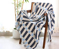 Folkulture Throw Blanket for Couch 50" x 60" |100% Recycled Cotton, Lightweight Throw Blanket for Chair, Couch, Sofa, Bed | Guest Room Must Haves Boho Blanket | Winter Blue