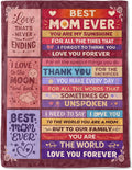 Mom Birthday Best Mom Ever Throw Blanket Gifts from Daughter Son,Presents for Moms,Gift for Mother,to My Mom's Blankets Mothers Day Decoration for Women Wife, Valentines Decor, 50x60 Inch