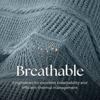 Boho Knitted Chenille Blanket with Tassels - Lightweight & Soft All-Season Throw - 3D Classic Pattern for Living Room Bedroom Couch, Celestial Blue, King 90"x108"