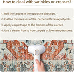 YJ.GWL Area Rugs for Living Room 8x10 Machine Washable Rugs, Non Slip Floral Vintage Rug Indoor Carpet, Stain Resistant Large Rug for Bedroom Dining Room, Copper Tan