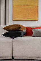 Euro Sham Covers 26x26 Golden Brown: Pack of 2 Cozy Soft Velvet Square Modern Luxury Decorative Throw Pillow Cases for Sofa Couch Living Room Bed Home Decor