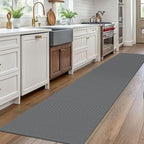 EARTHALL Woven Runner Rug 2.6x10 Ft Washable Runners for Hallways Long Non Slip Rubber Backed Kitchen Runner Braided Indoor Floor Carpet Runners for Entryway, Hallway, Kitchen, Dark Gray