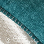 CaliTime Throw Pillow Covers Decorative 24 X 24 Inches Pack of 2 Cotton Thread Stitching Edges Solid Dyed Soft Chenille Cushion Cases for Couch Sofa Bed Living Room Farmhouse Teal
