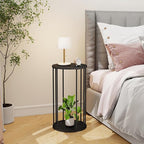 Plant Stand Indoor,small plant stool,Flower Pot Corner stand holder,Mid Century Heavy Duty Metal Tall Home Decor,Modern Round End Table,Small Rustic Display Stand for Living Room,Bedroom(Black,21In)