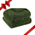 Superior Fleece Boho Jacquard Blanket, Decorative Blankets for Bedroom, Sofa, Fuzzy, Plush, Fluffy, Soft, Cute Room Decor, Beautiful Cover, Comfort Essentials, Arctic Collection, Twin, Green