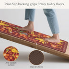 GENIMO Kitchen Mats for Floor 2PCS, Cushioned Kitchen Rugs Non Slip Washable, Farmhouse Anti Fatigue Mat Waterproof, Comfort Standing Mat Rug for Office, Home, Laundry, 17.3"x47"+17.3"x30", Red