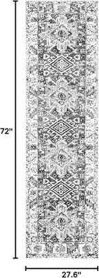 SAFAVIEH Vintage Hamadan Collection Runner Rug - 2'3" x 6', Grey & Ivory, Traditional Persian Design, Non-Shedding & Easy to Clean, Ideal for Hallway, Foyer, Entryway, Bedroom (VTH211G)
