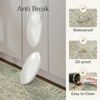 GENIMO Kitchen Mats for Floor 2PCs, Washable Anti Fatigue Mat for Cushioned, 17.3"x47"+17.3"x30", Waterproof Kitchen Rugs, Non Slip Comfort Standing Mat Rug for Home, Sink, Laundry, Vintage Green