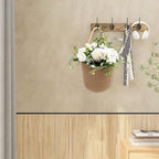 Defined Deco 2 Pack Jute Hanging Basket, Hanging Rope Basket with 4 hooks, Flower Plants Wall Basket Decor Set, Rustic Woven Basket Organizer, Boho Wall Decor for Living Room, Bedroom, Bathroom