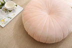 Floor Pillow Meditation Cushion Round Large Floor Pillows Seating for Adults, Velvet Thick Floor Cushions for Yoga Living Room Balcony Outdoor Tatami 18inches（Pink）