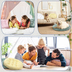 Jerify Floor Pillow Cushions Large Round Square Large Meditation Floor Pillow for Classroom Adult Meditation Picnic Party Seating Learning Daycare School(Round,Macaroon,4 Pcs)