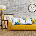 Tatuo 4 Pcs Flower Pillow Covers Square Spring Pillow Cushion Cases 18 x 18 Inch Family Faith Hope Love Words Decorative Summer Winter Cushion Case for Bed Couch Sofa Living Room(Blue Series)
