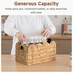 StorageWorks Scalloped Water Hyacinth Baskets, Hand-woven Rattan Baskets with Built-in Handles, Cute Baby Basket for Nursery, Basket for Organizing and Decor, 13"L x 8¼"W x 7"H