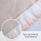 Softlife Square Faux Fur Sheepskin Chair Cover Seat Cushion Pad Super Soft Area Rugs for Living Bedroom Sofa (1.6ft x 1.6ft, White-Brown Tip) 1 pack