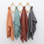 Organic Baby Muslin Swaddle Blankets - Solid Grey and Blue Swaddle Blanket 2 Pack - Soft Organic Cotton and Natural Bamboo Muslin, XLarge and Breathable, 47" X 47"