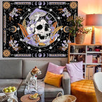 Aipon Purple Skeleton Tapestry Bedroom Skull Mushroom Tapestries Hippie Nature Plants Floral Flower Aesthetic Tapestry Wall Hanging for Living Room Dorm (Purple, 60'' × 44'')