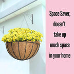 LaLaGreen Hanging Baskets for Plant Outdoor (18 Inch, 4 Pack) Extra Large Black Metal Wire Hanging Planter with Coco Liner Round Flower Pot Holder Hanger Deck Porch Modern Garden Balcony Country Decor