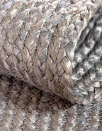 Unique Loom Braided Jute Collection Area Rug - Dhaka (3' 3" Round, Gray)
