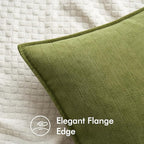 MIULEE Pack of 2 Moss Green Decorative Pillow Covers 18x18 Inch Soft Chenille Luxurious Couch Throw Pillows Farmhouse Cushion Covers with Elegant Design for Sofa Bedroom Living Room Spring Home Decor