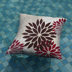 DFXSZ Red Brown Flower Pillow Covers 20x20 Inch Set of 2 White Gray Colored Throw Pillows Outdoor Waterproof Decor for Living Room Sofa Patio Funiture Garden Floral Polyester Pillow Covers 002L20