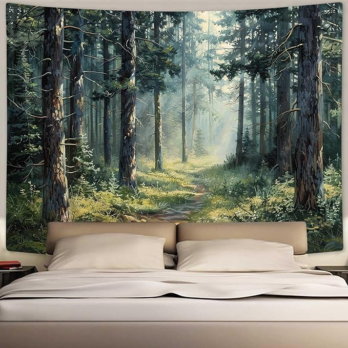 MCKTOM Forest Tapestry Home Decor Nature Landscape Tapestry Magic Tree Woodland Scenery Tapestries Wall Hanging for Bedroom Living Room Aesthetic Decoration 60 x 40 Inch